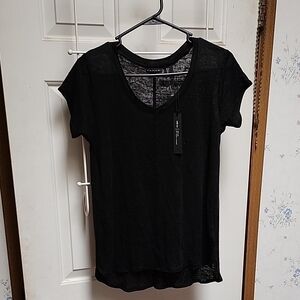 Tahari Black Short Sleeve Women's Tee
